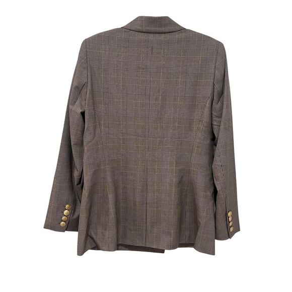 NWT White House Black Market Blazer Womens 8 Taupe Plaid Double Breasted Buttons - Picture 4 of 11